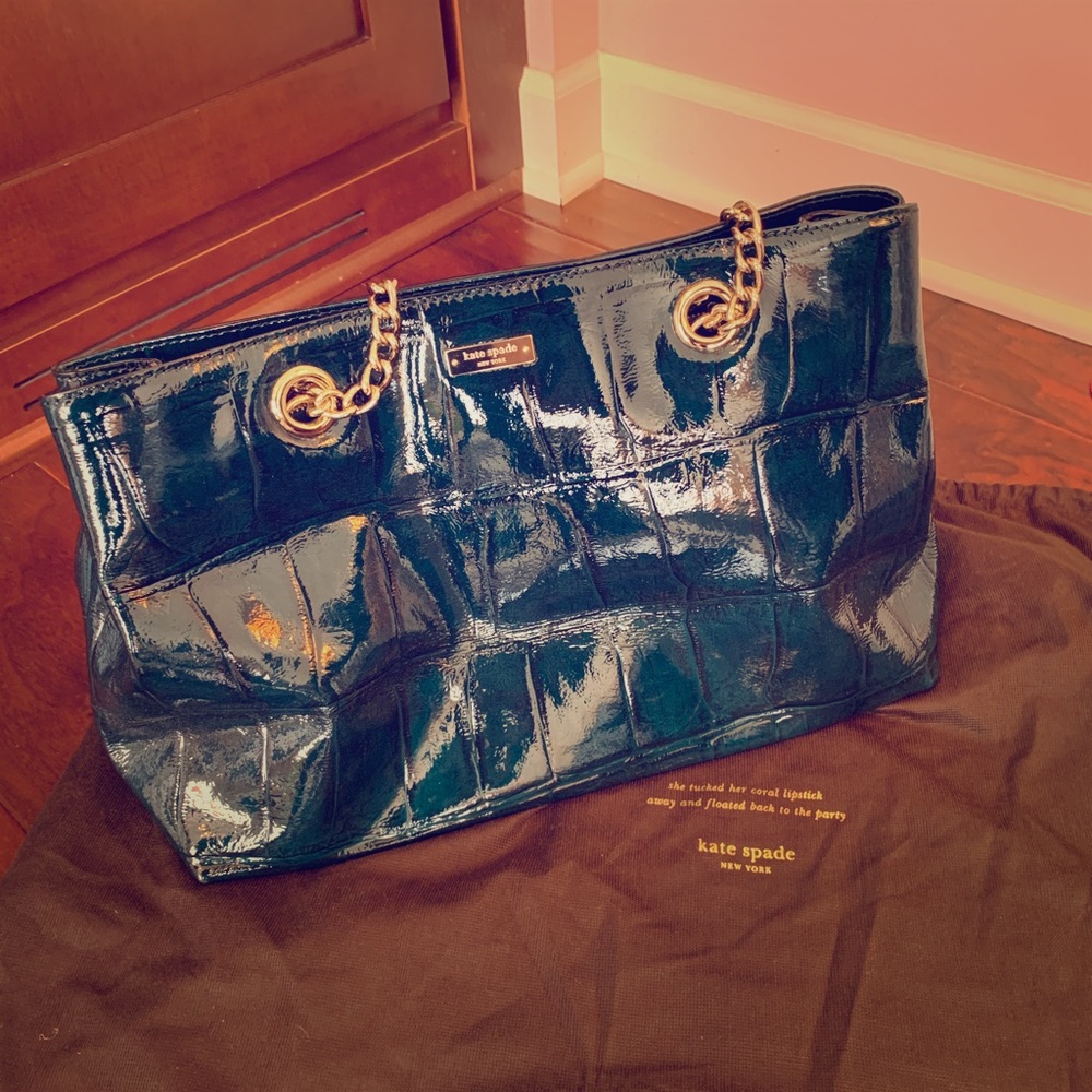 Kate Spade Teal Patent Leather Tote